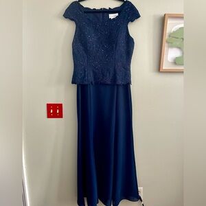 Night scene beaded formal maxi dress XL